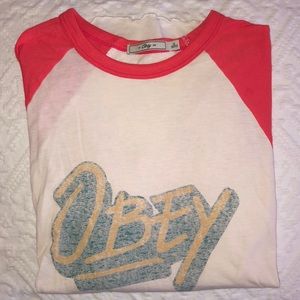 Obey baseball T
